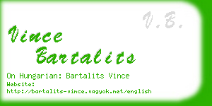 vince bartalits business card